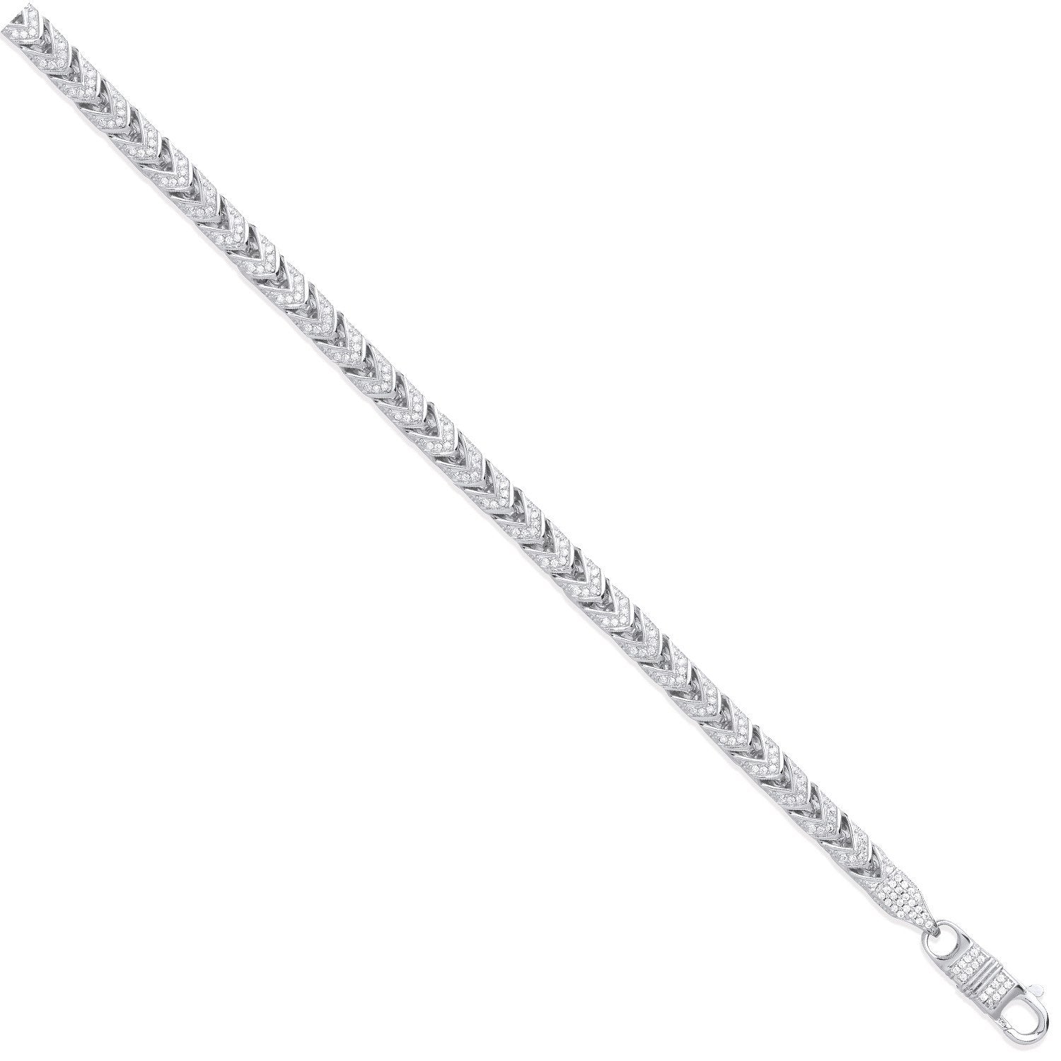 Silver 6mm Franco Cubic Zirconia Set Chain/Bracelet - Fine Bracelet - Certified Authentic – Luxury Jewellery by Imperi